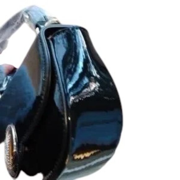 Valentino Orlandi NEW Black Patent Leather crossbody handbag $210 - Picture 7 of 8